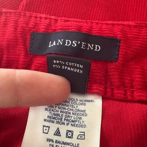 Lands End Fit 2 Corduroy Bootcut Pants Cherry Red Festive Cotton Women's Size 10 - Picture 7 of 8